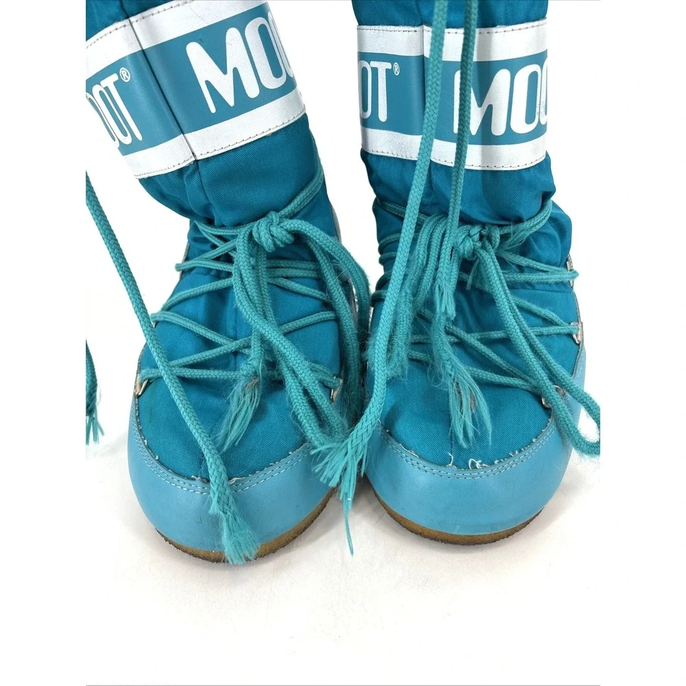 Moon Boot TEAL BLUE ICON NYLON BOOTS sz 35/38 (EU)  5‎ - 7.5